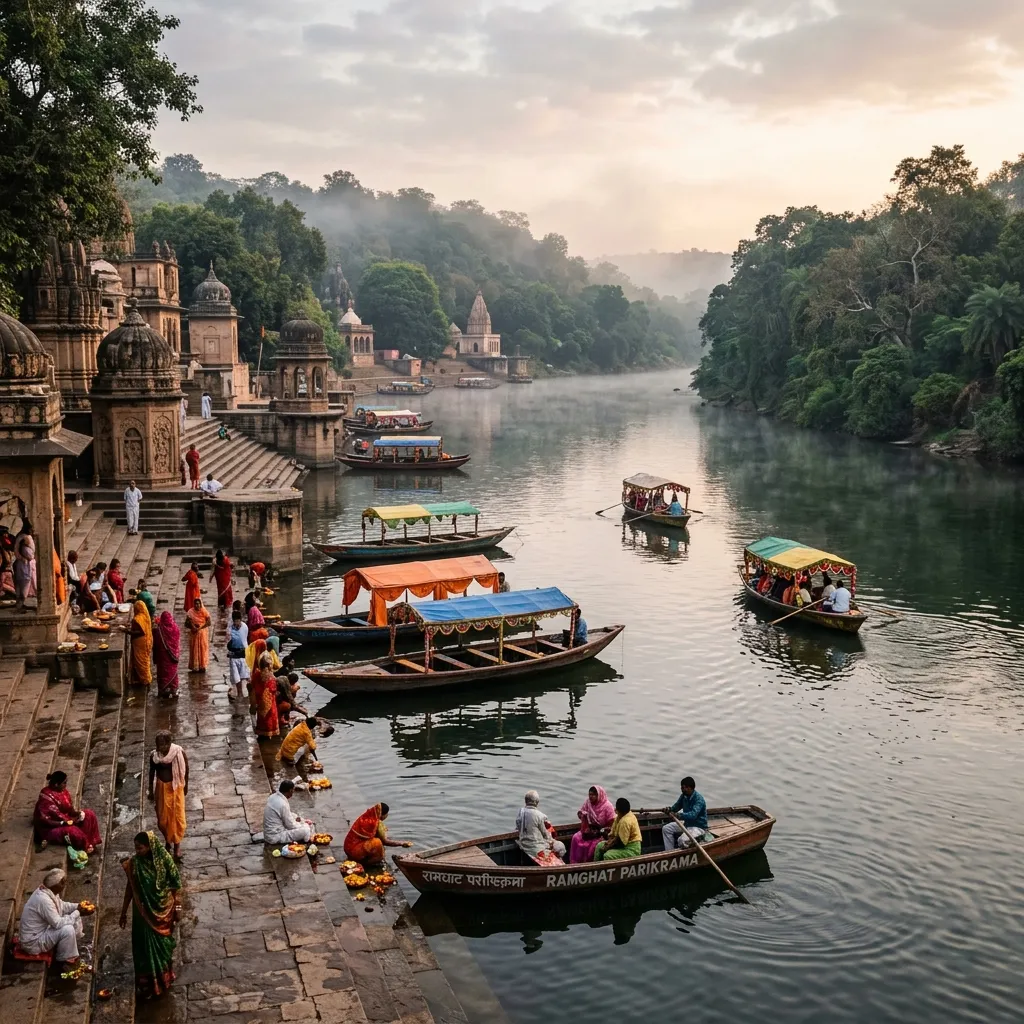 Serene river and nature landscape