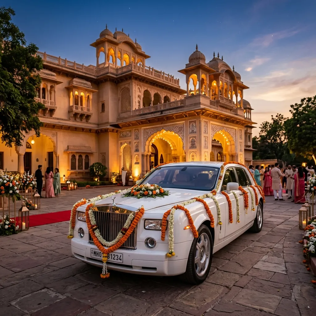 Luxury wedding Rolls Royce decoration