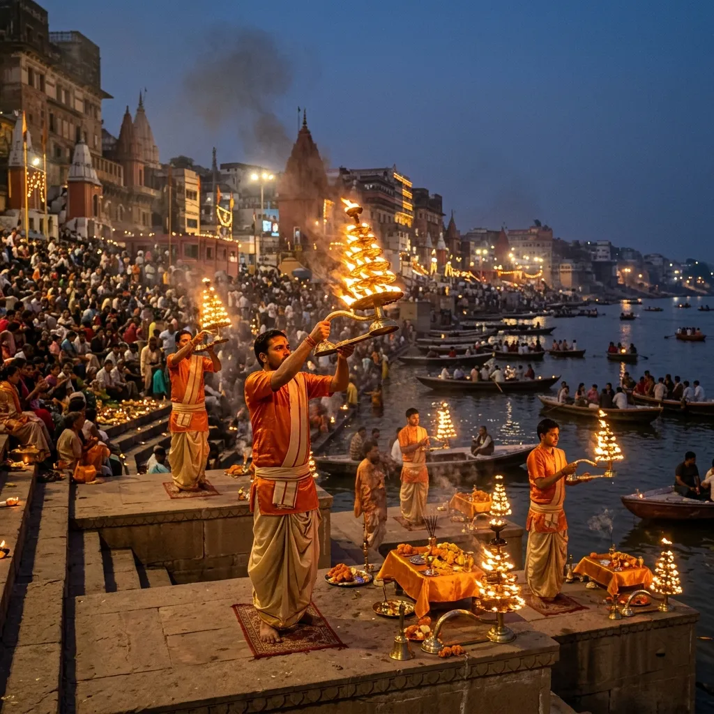 Sunrise at the Ganga ghats