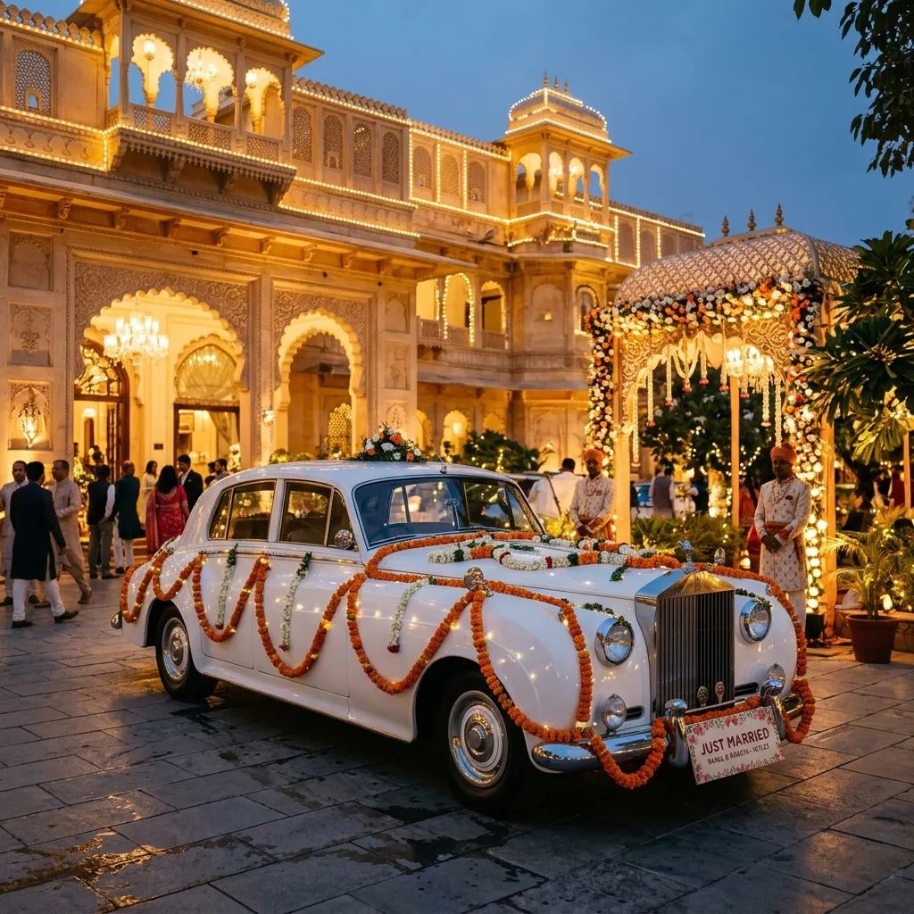 Decorated groom car